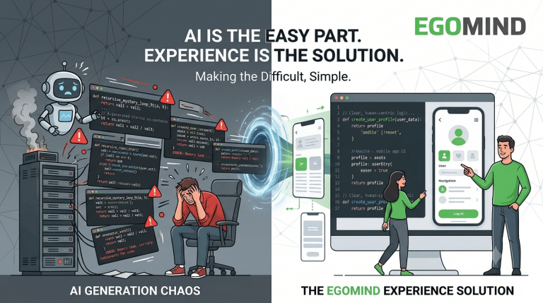 EgoMind Software Development as a Service in addition to AI coding