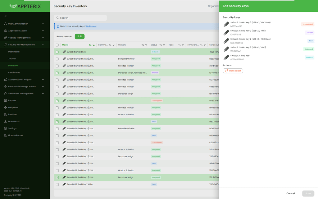 Appterix Inventory Swissbit iShield