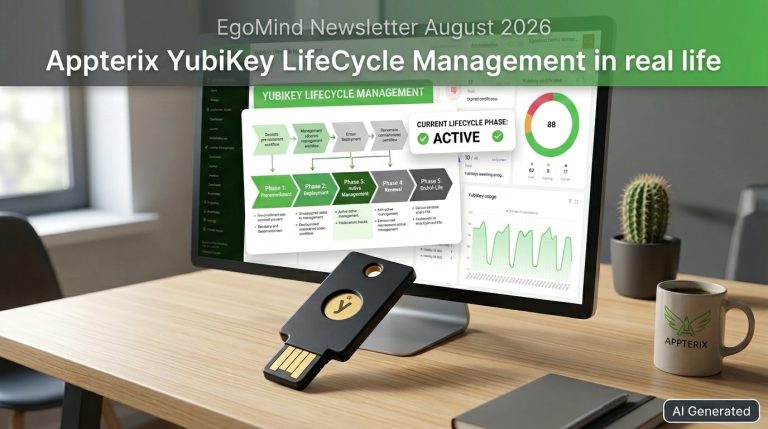 EgoMind Newsletter August 2026 Appterix YubiKey LifeCycle Management in real life 2