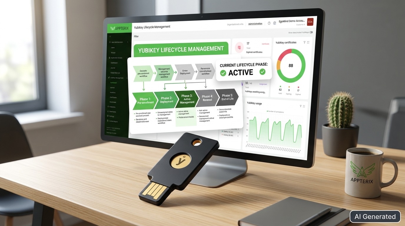 YubiKey Lifecycle Workflow auf Schreibtisch